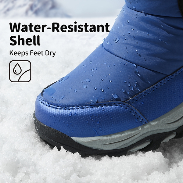 Kids Waterproof Faux Fur Snow Boots - ROYAL BLUE - 3